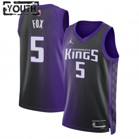Maillot NBA Sacramento Kings De Aaron Fox Jordan 2023-24 Statement Edition Violet Swingman - Enfant